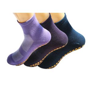 3 Colors Adult Non-Skid Socks for Yoga Pilates Ballet Mens and Womens Slipper Socks