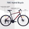 21 Speed Hybrid bike Disc Brake 700C Road Bike For men women\'s City Bicycle